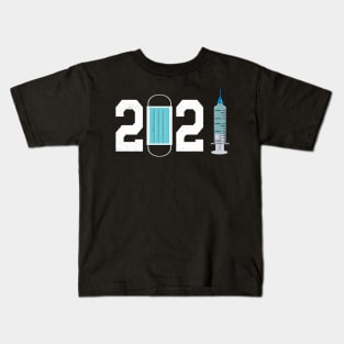 2021 mask and vaccine Kids T-Shirt